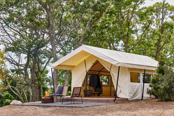 Exterior of a fancy luxury tent