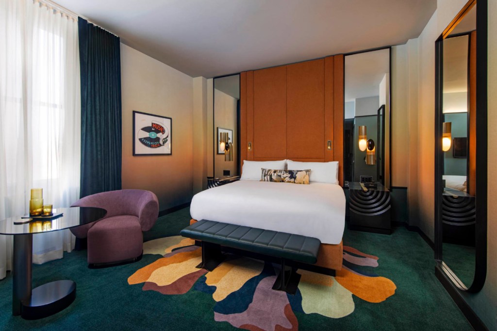 a guest room at the remodeled w hotel union square in manhattan