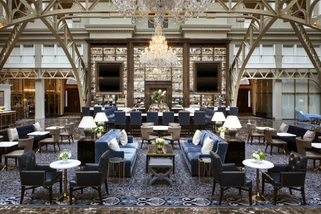 view of a lobby of a Waldorf Astoria hotel
